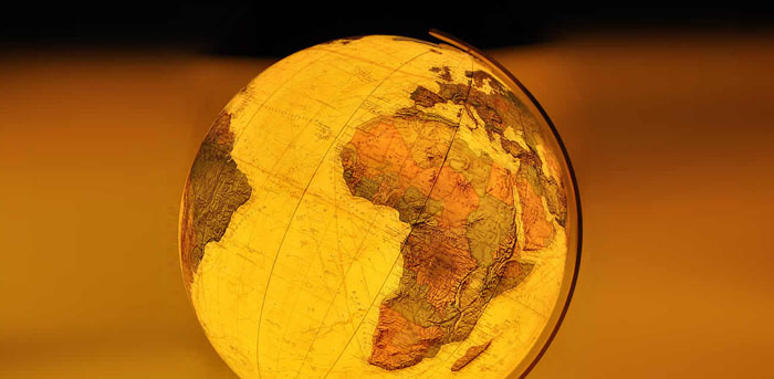 Illuminated World Globe Antique